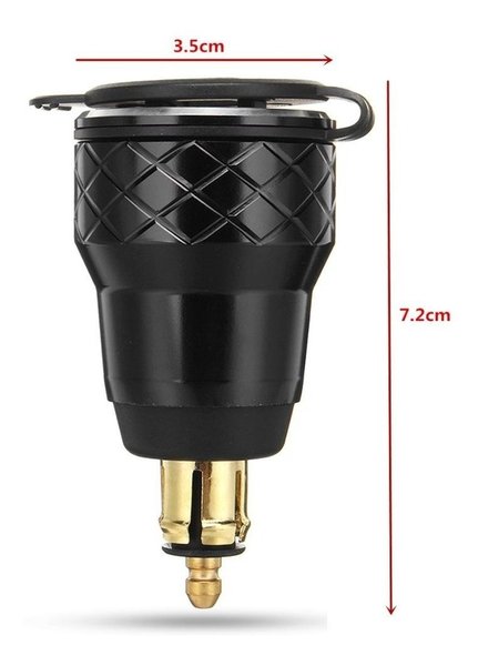 Adaptador USB Europeu Com Voltímetro Em Alumínio