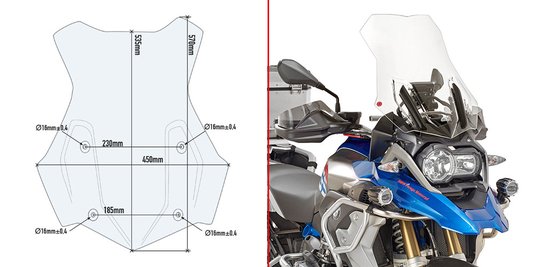 Bolha BMW R1200 GS 13/18/R1250 GS 19/20 Alongada Kappa