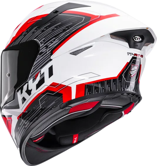 Capacete KYT TT Revo Speeding White/Red