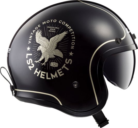 Capacete LS2 OF599 Spitfire Flier Preto