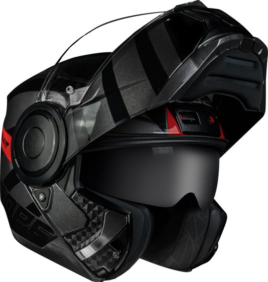 Capacete LS2 Scope FF902 Escamoteável Hamr Blk/Red