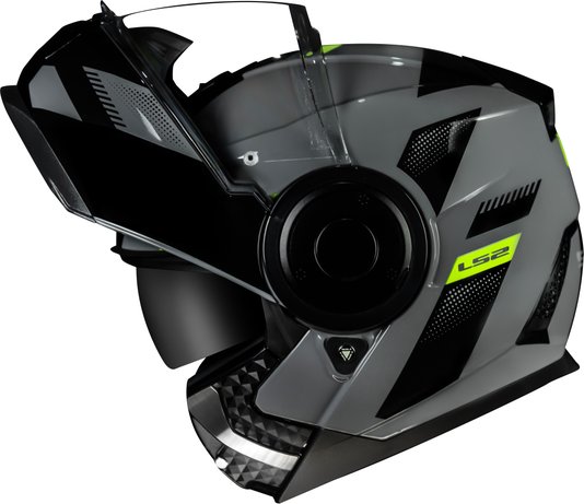 Capacete LS2 Scope FF902 Escamoteável Max Blk/Hv/Yellow Fluor
