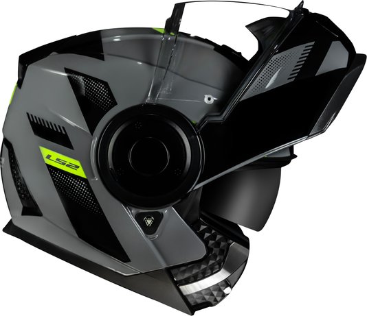 Capacete LS2 Scope FF902 Escamoteável Max Blk/Hv/Yellow Fluor