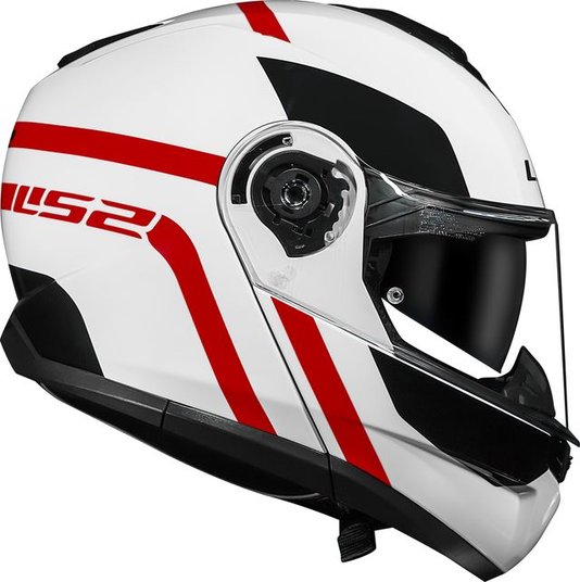Capacete LS2 Strobe II FF908 Escamoteável Autox Wht/Red