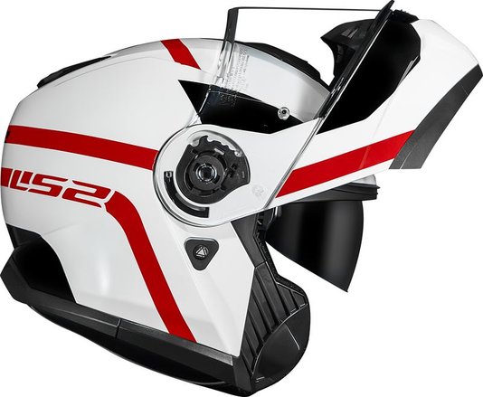 Capacete LS2 Strobe II FF908 Escamoteável Autox Wht/Red