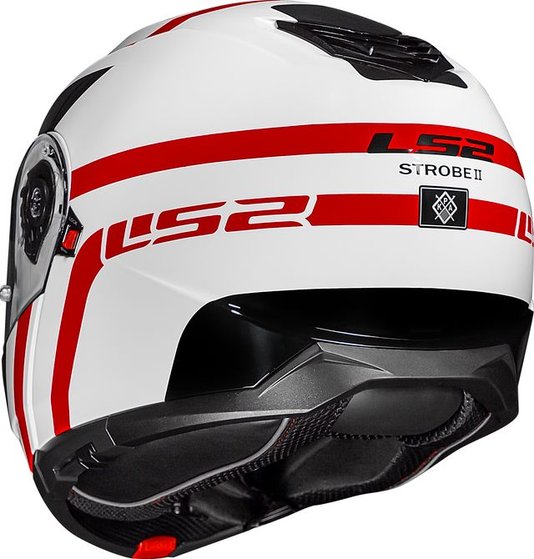 Capacete LS2 Strobe II FF908 Escamoteável Autox Wht/Red