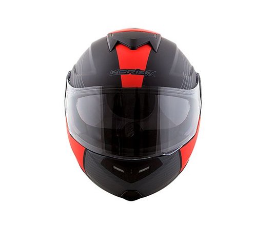 Capacete Norisk Route FF345 Stroke Preto Fosco/Vermelho