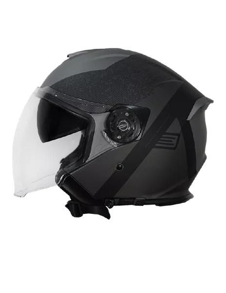 Capacete Origine Palio 2.0 Aberto Hyper Preto/Cinza Fosco