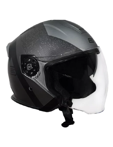 Capacete Origine Palio 2.0 Aberto Hyper Preto/Cinza Fosco