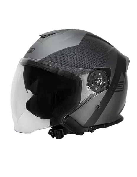 Capacete Origine Palio 2.0 Aberto Hyper Preto/Cinza Fosco