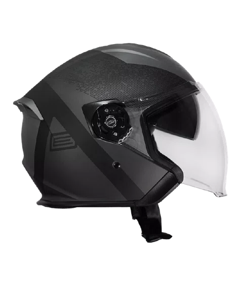 Capacete Origine Palio 2.0 Aberto Hyper Preto/Cinza Fosco