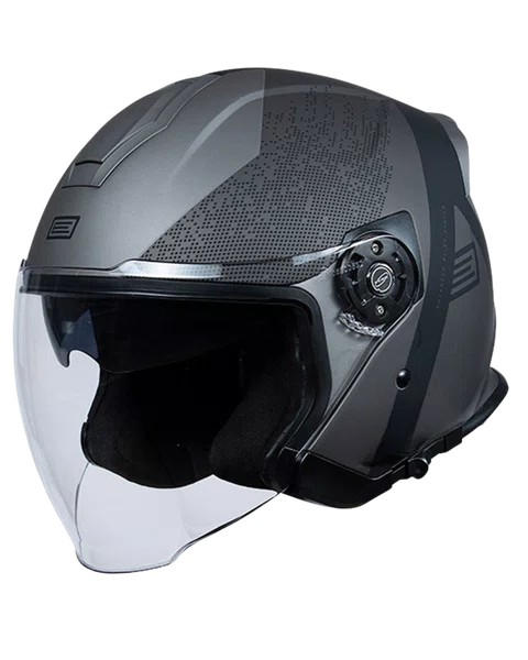 Capacete Origine Palio 2.0 Aberto Hyper Preto/Cinza Fosco