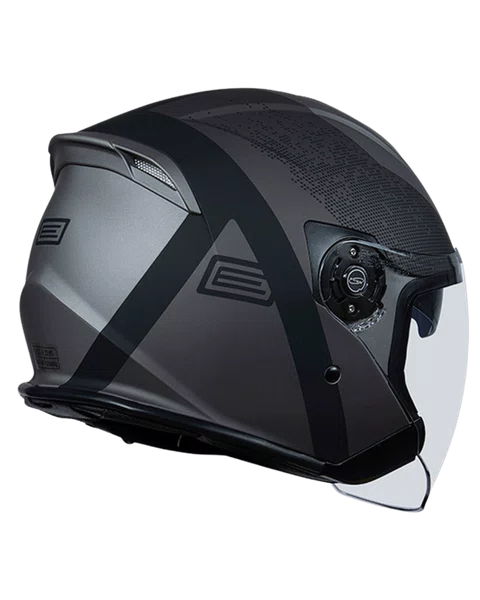 Capacete Origine Palio 2.0 Aberto Hyper Preto/Cinza Fosco