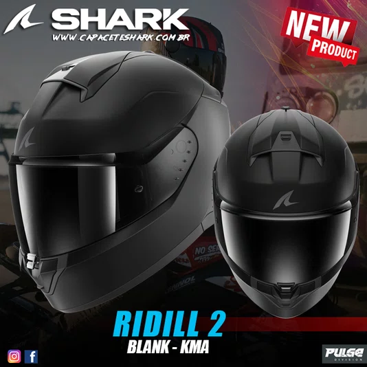 Capacete Shark Ridill 2 Blank Mat KMA Fosco