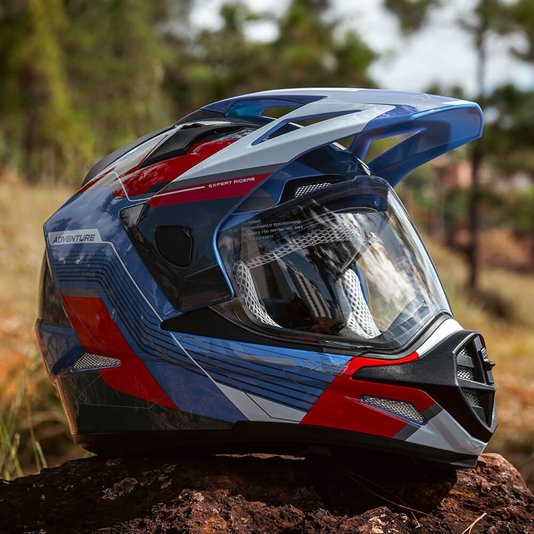 Capacete X11 Crossover Adventure Azul/Vermelho