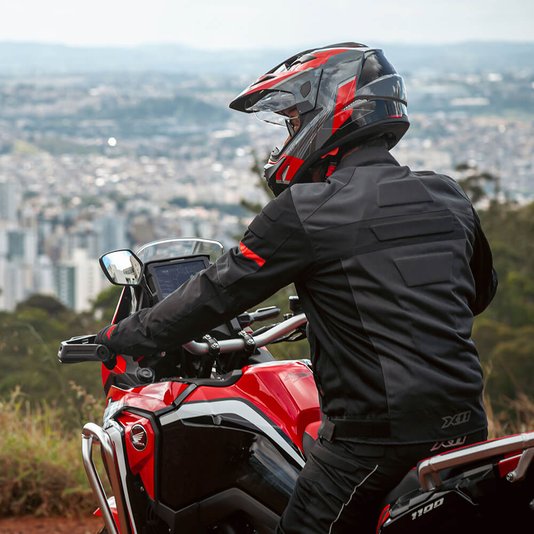 Capacete X11 Crossover Adventure Cinza/Vermelho