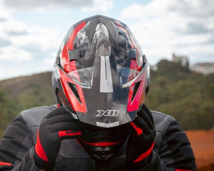 Capacete X11 Crossover Adventure Cinza/Vermelho