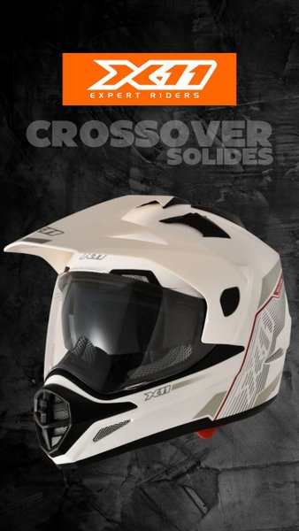 Capacete X11 Crossover Solides Branco