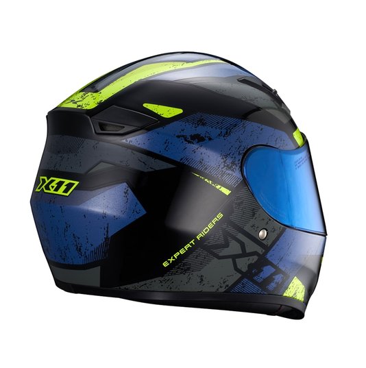 Capacete X11 Trust Pro Ballads Azul/Neon