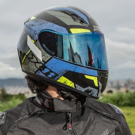 Capacete X11 Trust Pro Ballads Azul/Neon