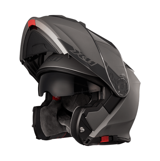 Capacete X11 Turner Solides Escamoteável Chumbo
