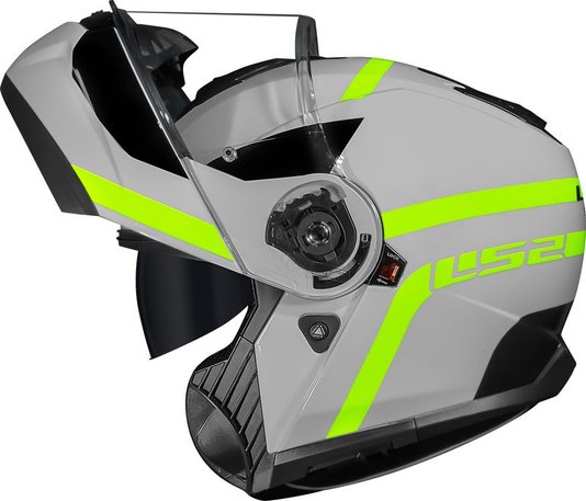 Capacete LS2 Strobe II FF908 Escamoteável Autox Grey/HV/Yellow