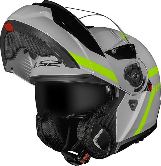 Capacete LS2 Strobe II FF908 Escamoteável Autox Grey/HV/Yellow