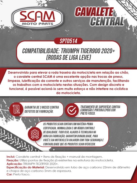 Cavalete Central Tiger 900 GT 2020/... Scam
