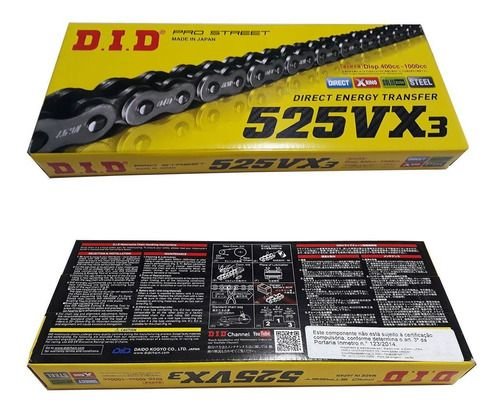 Corrente DID 525VX3-120ZB Com Retentor