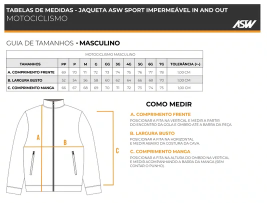 Jaqueta ASW Sport Impermeavel In And Out Para Chuva