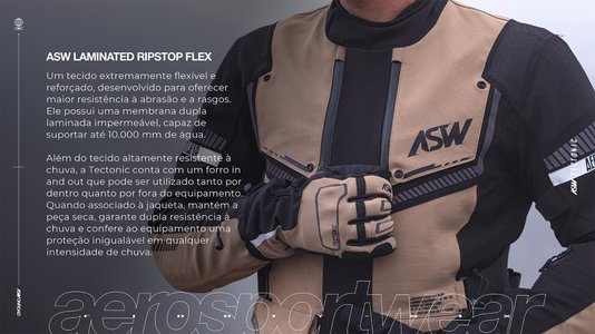 Jaqueta ASW Tectonic Ripstop Flex Preto/Caqui