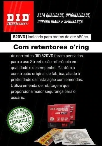 Kit Relação Sahara 300/Rally/ADV DID c/ Retentor
