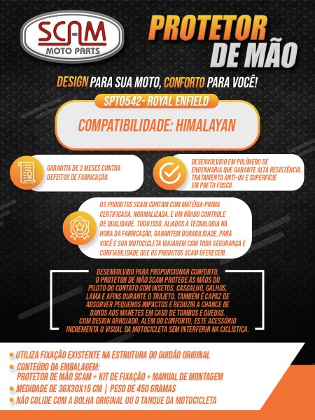 Protetor Mão Royal Enfield Himalayan Scam
