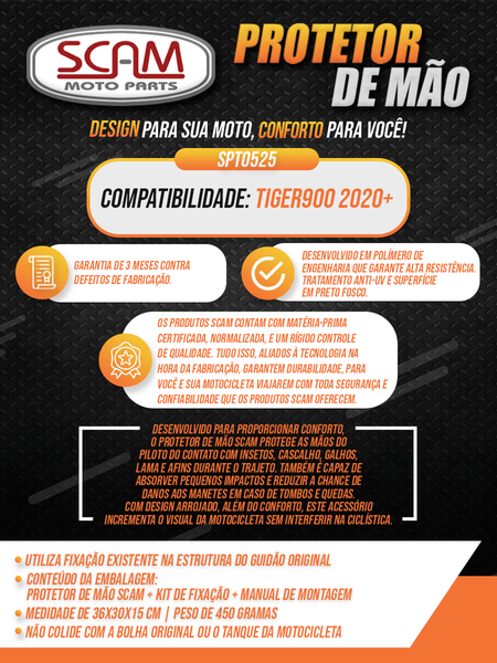 Protetor Mão Tiger 900 GT/Rally Scam