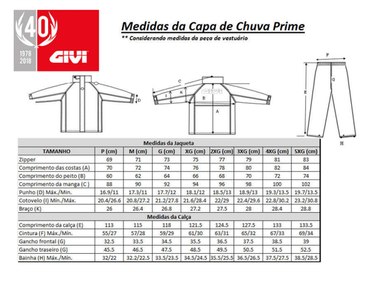 Roupa Chuva Givi Prime Nylon Fluor