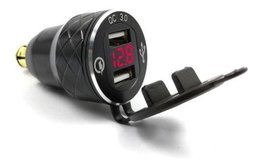 Adaptador USB Europeu Com Voltímetro Em Alumínio