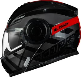 Capacete LS2 Scope FF902 Escamoteável Hamr Blk/Red