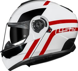 Capacete LS2 Strobe II FF908 Escamoteável Autox Wht/Red