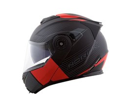 Capacete Norisk Route FF345 Stroke Preto Fosco/Vermelho