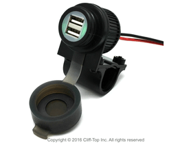 Carregador USB Duplo 4 Amp p/ Guidão Cliff Top