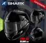 Capacete Shark Evo ES Escamoteável Blank Preto Brilhoso